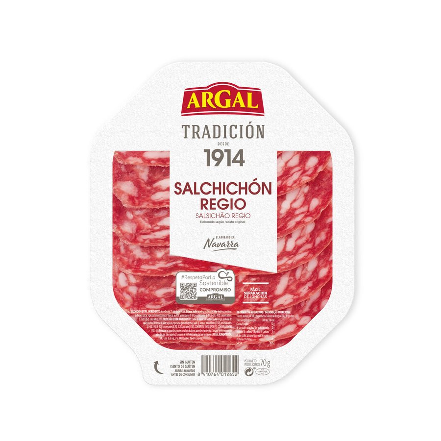 Salchichón Regio ARGAL tradicional 1914 lonchas 70 g