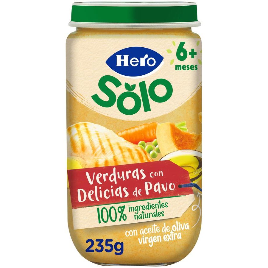 Alimento infantil HERO Baby verdura y pavo tarrito 235 g