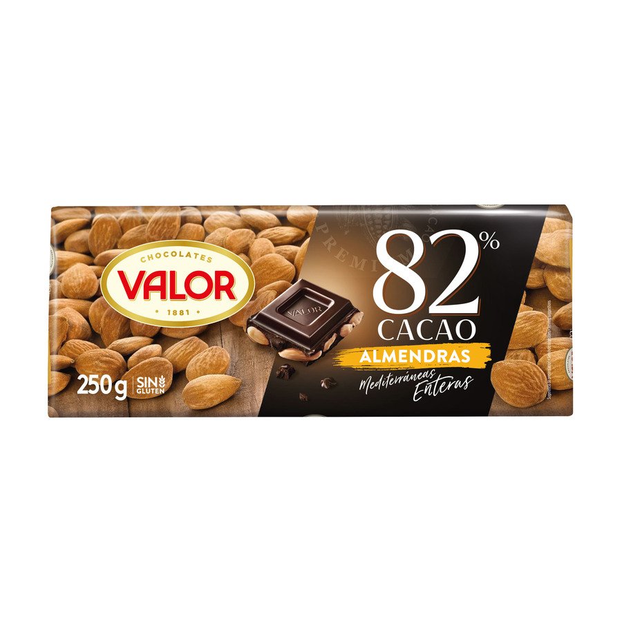 Chocolate negro 82% con almendras VALOR 250 g