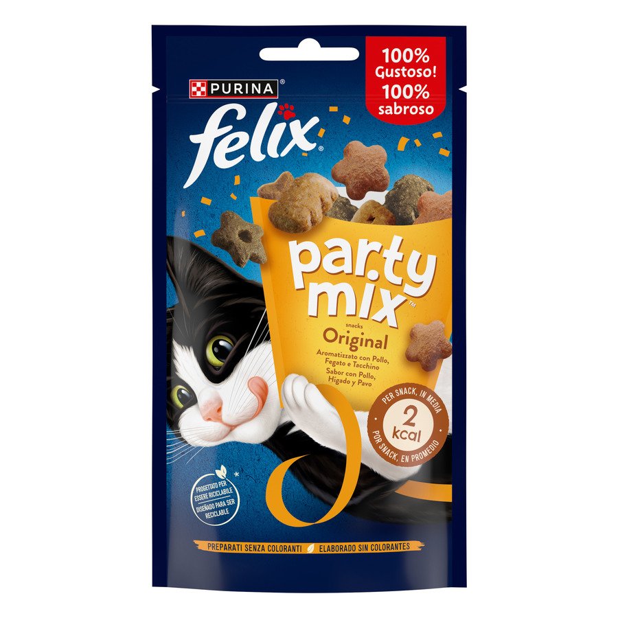 Snack gato PURINA FELIX Party Mix original carne 60 g