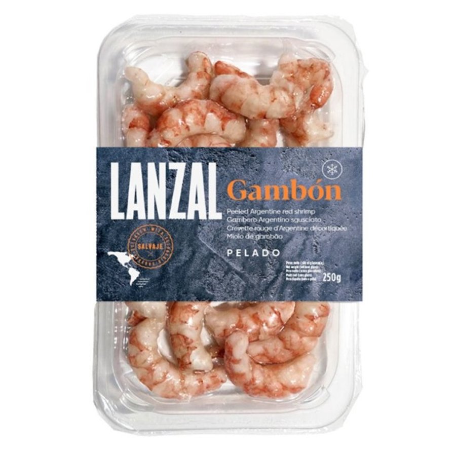 Cola de gambón congelada cruda pelada LANZAL 250 g