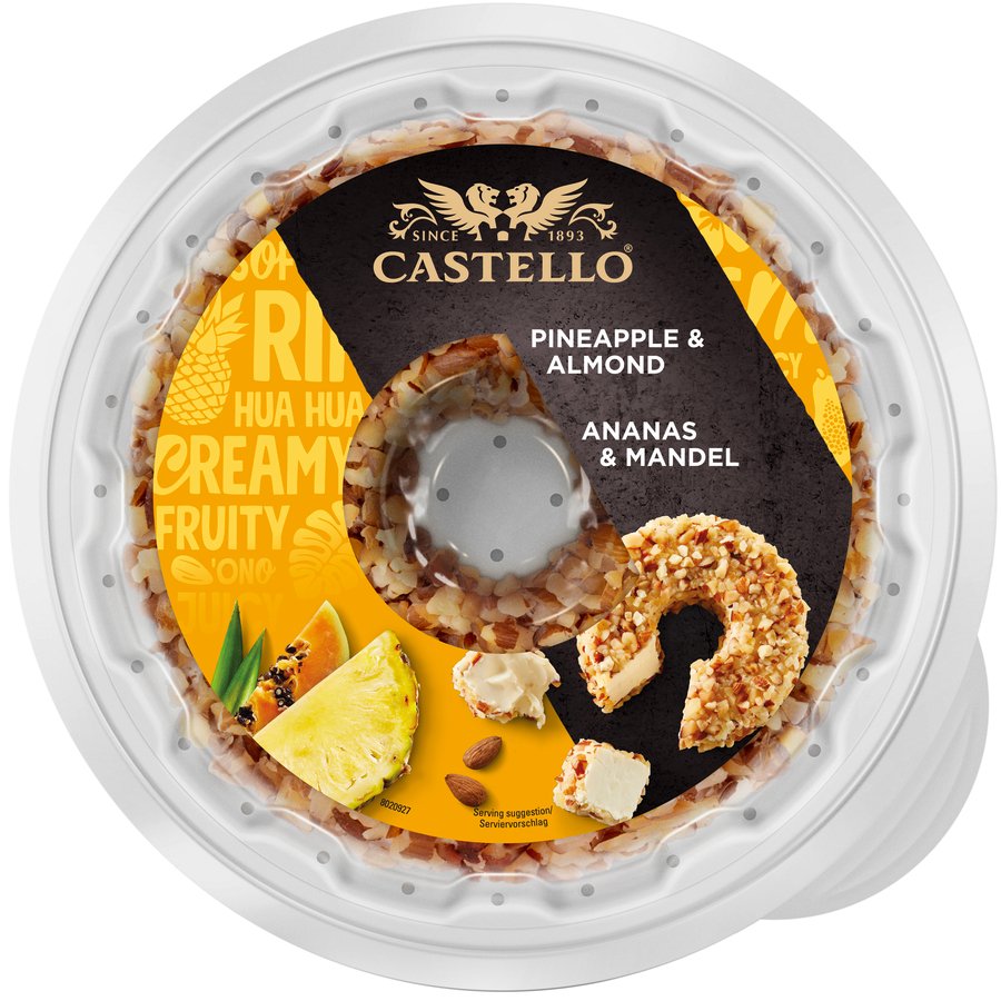 Queso CASTELLO piña y almendras kilo