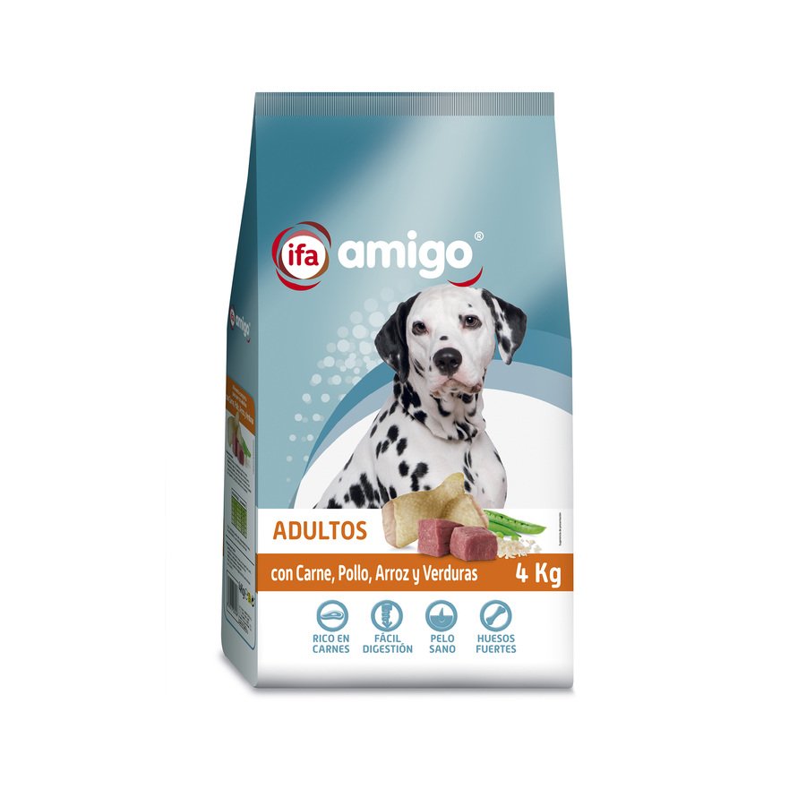 Alimento perro adulto IFA AMIGO carne, pollo, arroz, verdura 4 k