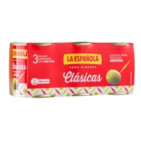 Aceituna rellena de anchoa LA ESPAÑOLA clásica lata pack 3x50 g pne.