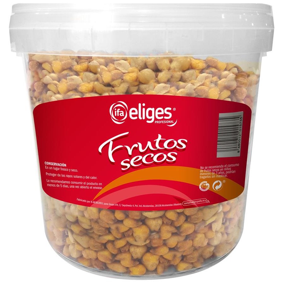 Cocktail con maíz (cacahuetes,almendras y avellanas) IFA ELIGES cubo 2 kg