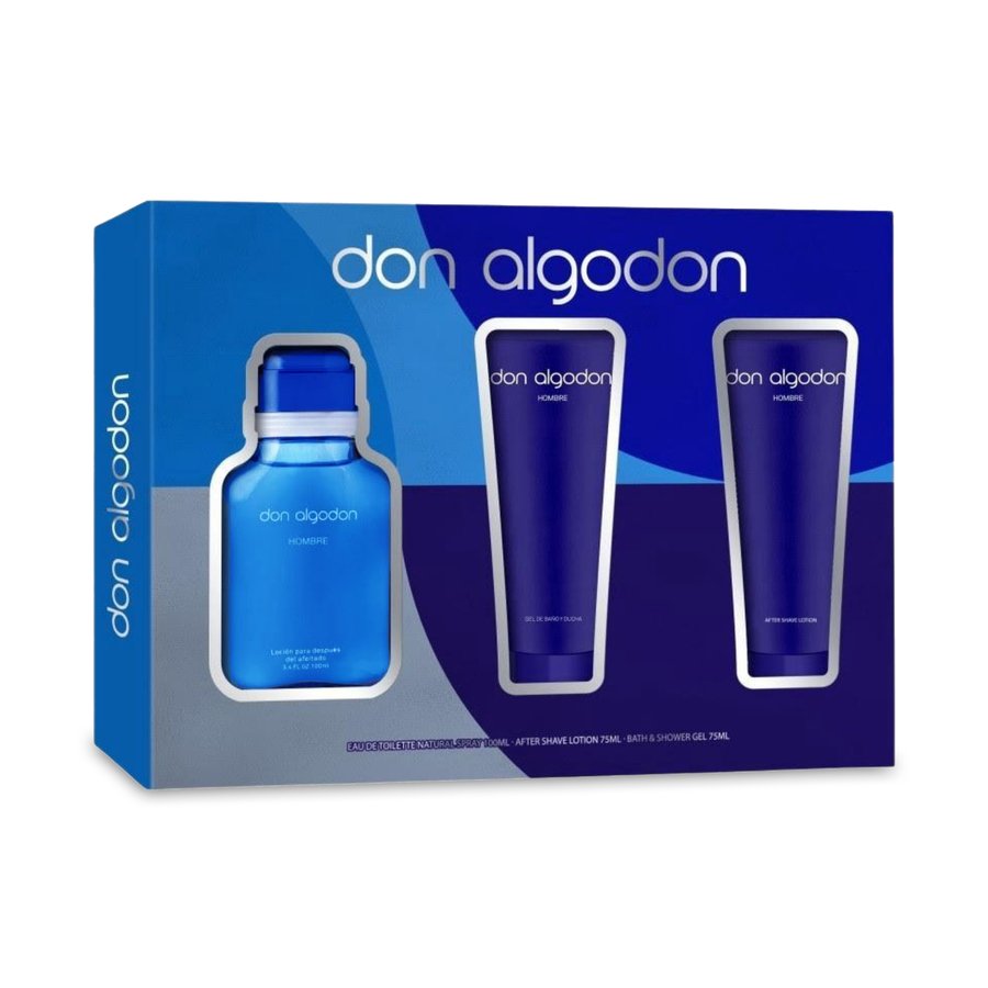 Estuche DON ALGODON hombre (colonia 100 ml + after shave 75 ml + gel ducha 75 ml)