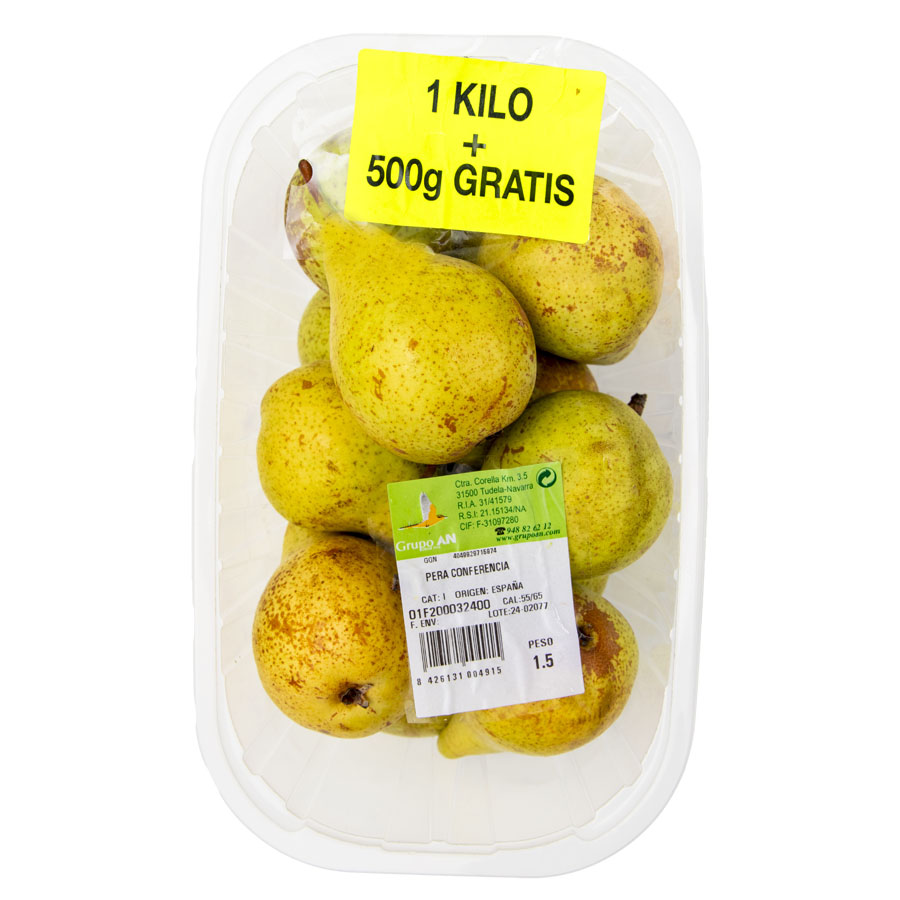 Pera Conferencia categoría 1ª calibre 55/65mm cesta 1 kg+500 g gratis
