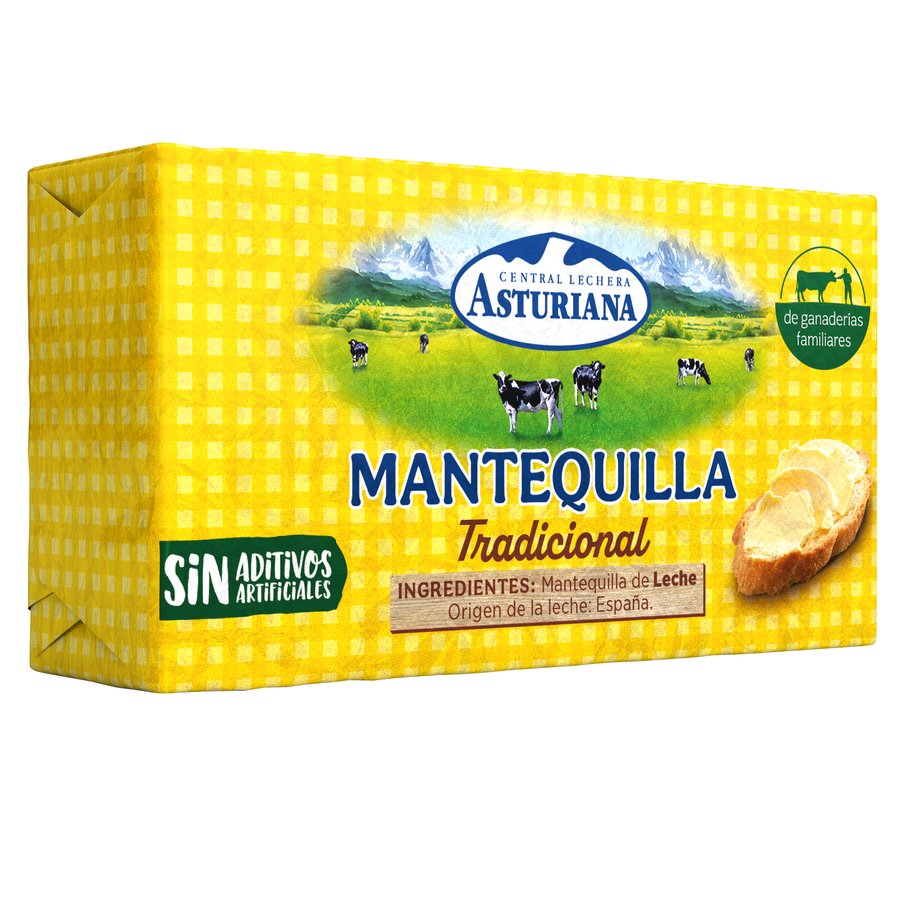 Imagen de Mantequilla tradicional ASTURIANA pastilla 250 g