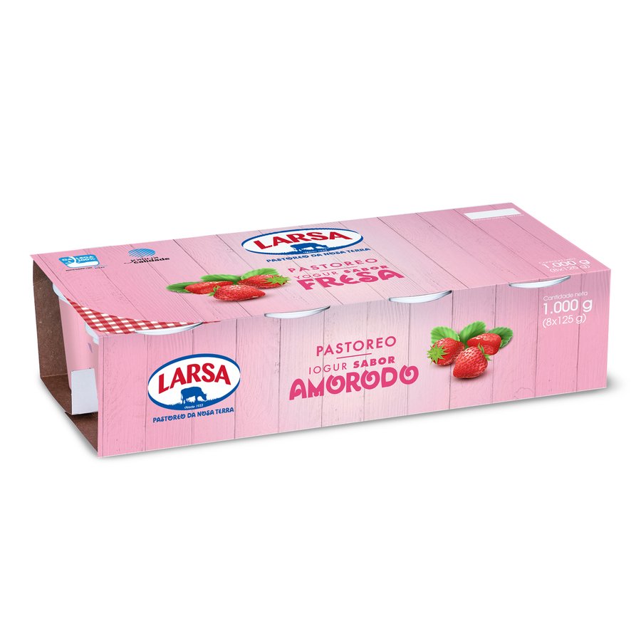 Yogur LARSA sabor fresa pack 8x125 g