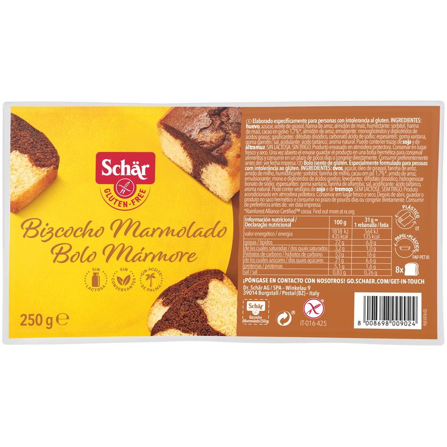 Imagen de Bizcocho marmolado sin gluten SCHAR 250 g
