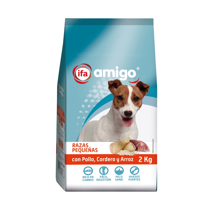 Alimento perro razas pequeñas pollo, cordero, arroz IFA AMIGO 2 kg