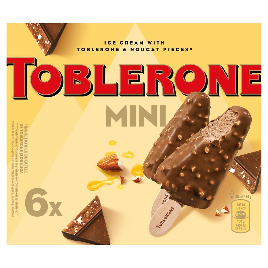 Helado bombón mini TOBLERONE 6 unidades 216 g