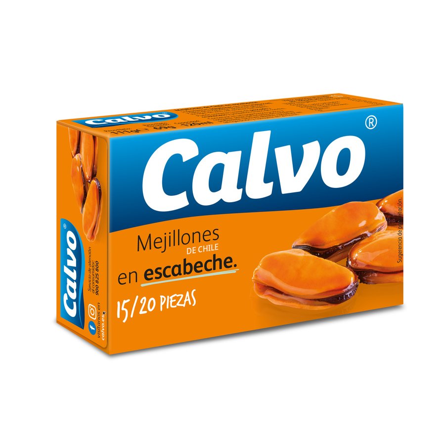 Mejillones CALVO en escabeche chile 15/20 111 g. pn