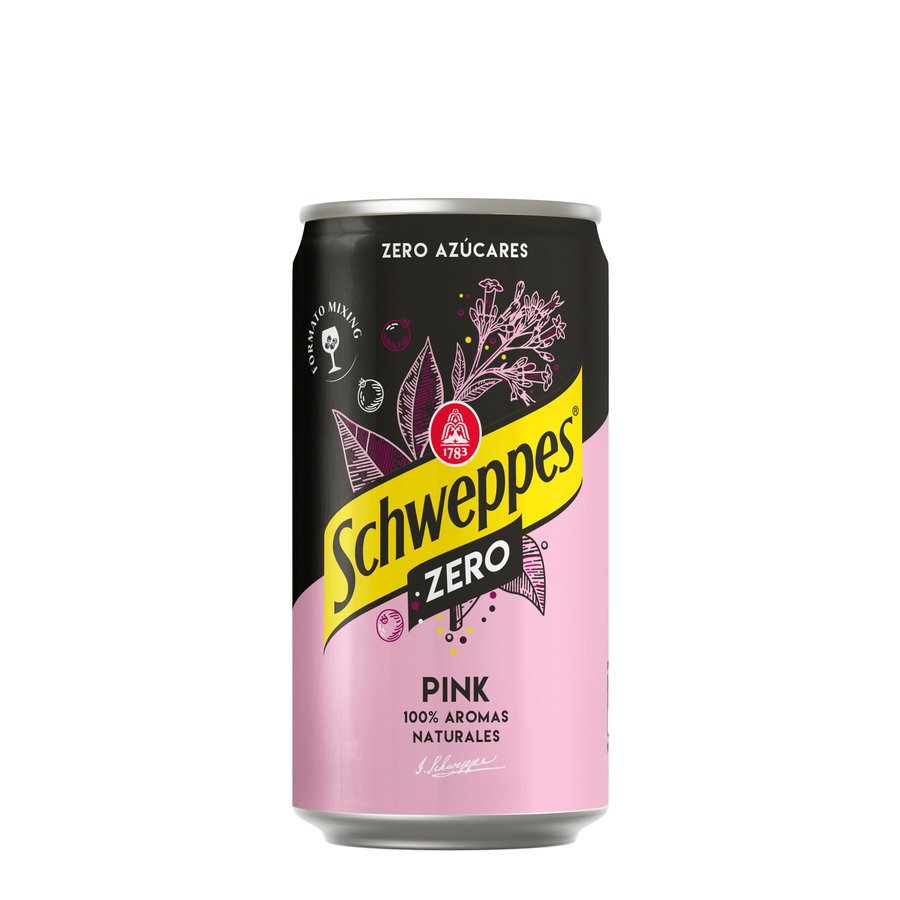 Tónica SCHWEPPES Pink Zero lata 25 cl