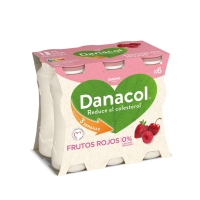 Leite fermentado líquido DANACOL DANONE froitos vermellos lote 6x100 g