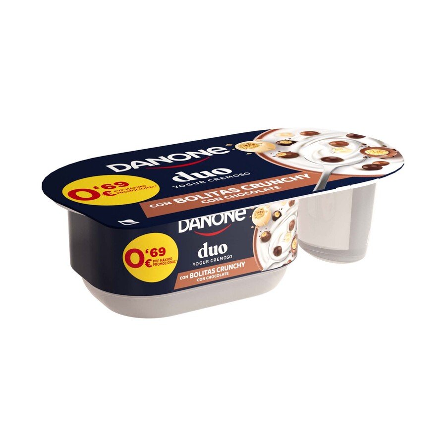 Yogur cremoso DANONE Duo bolitas crunchy 100 g