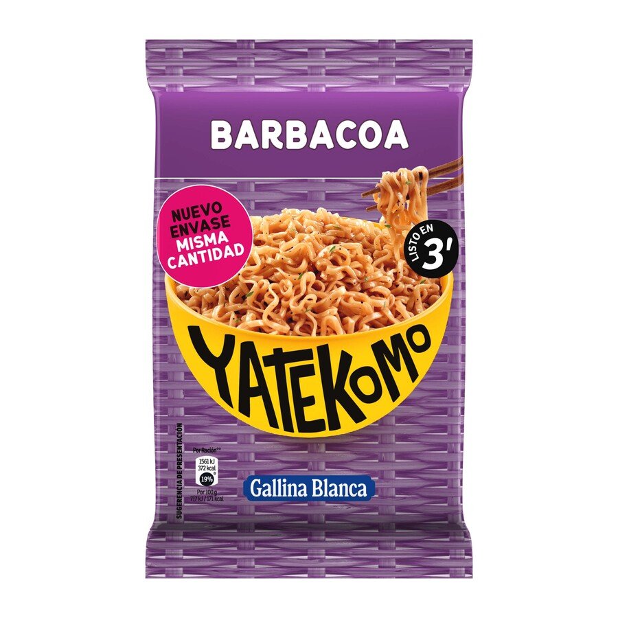 Fideos orientales YATEKOMO barbacoa sobre 82 g