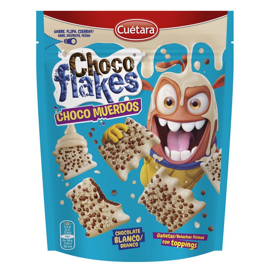 Galletas CUETARA Choco Flakes chocolate blanco 87 g