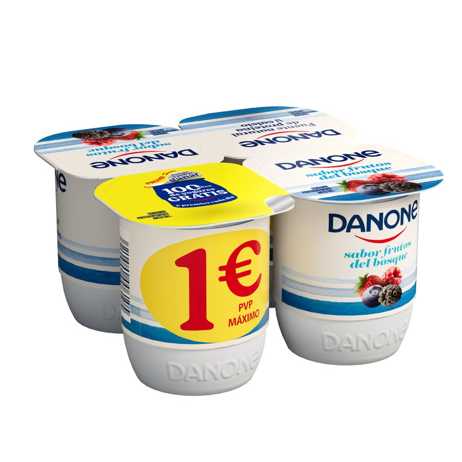 Yogur DANONE sabor frutos del bosque 4X120 g