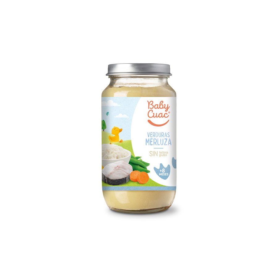 Alimento infantil BABY CUAC verduras merluza tarro 250 g