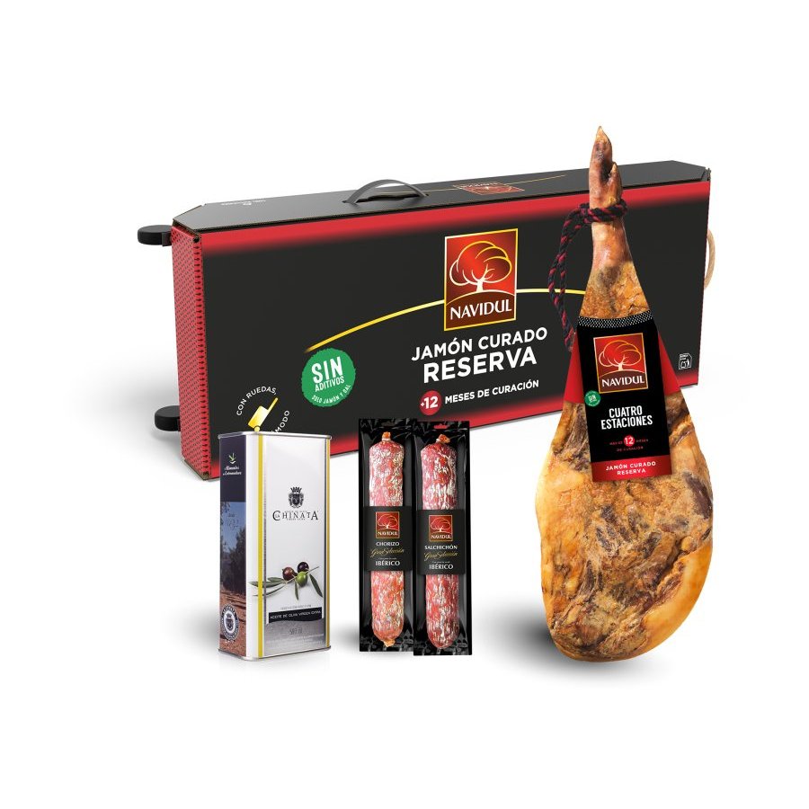 Jamón NAVIDUL Reserva 4 Estaciones pieza de 7 a 7,50 kg + lote producto