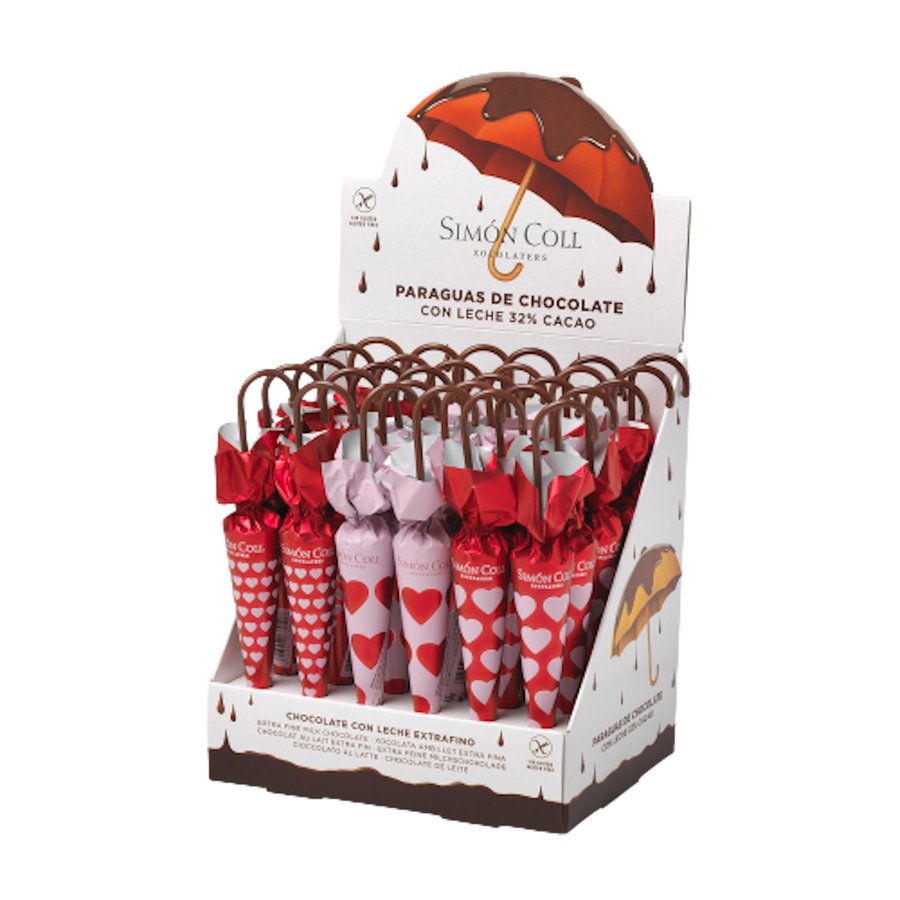 Paraguas chocolate corazones SIMON COLL 35 g