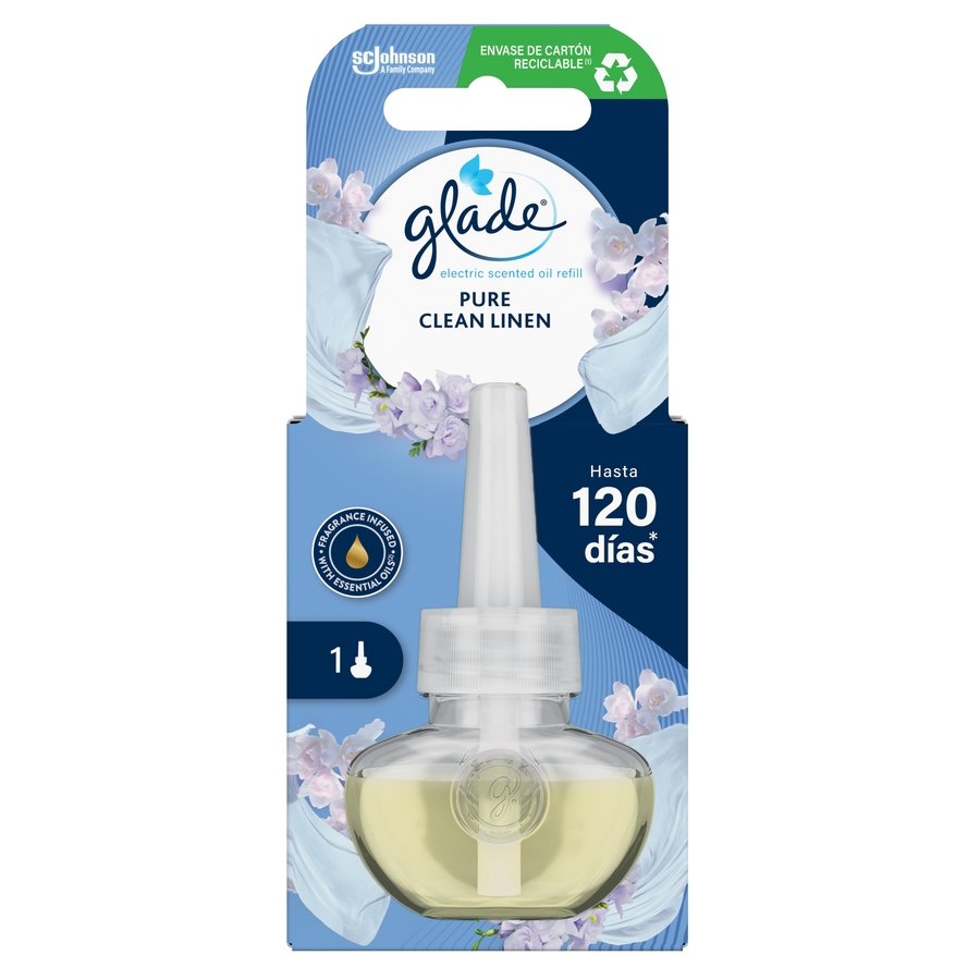 Ambientador eléctrico GLADE aceites esenciales recambio Ropa Limpia
