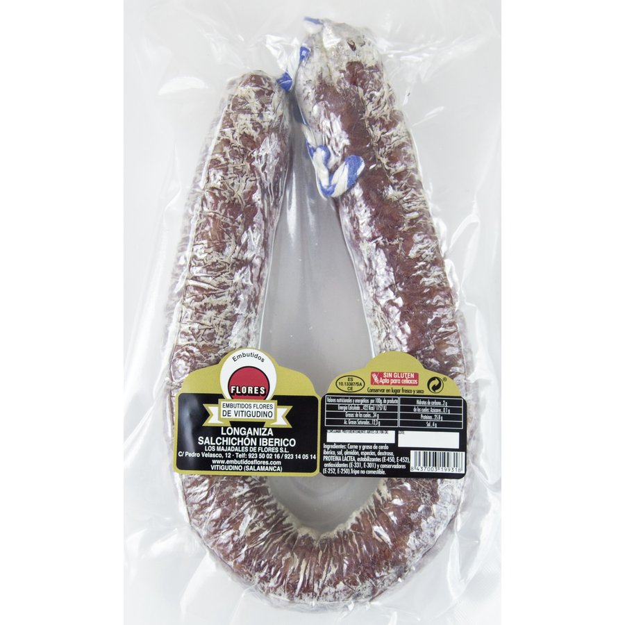Longaniza salchichón ibérico FLORES kilo