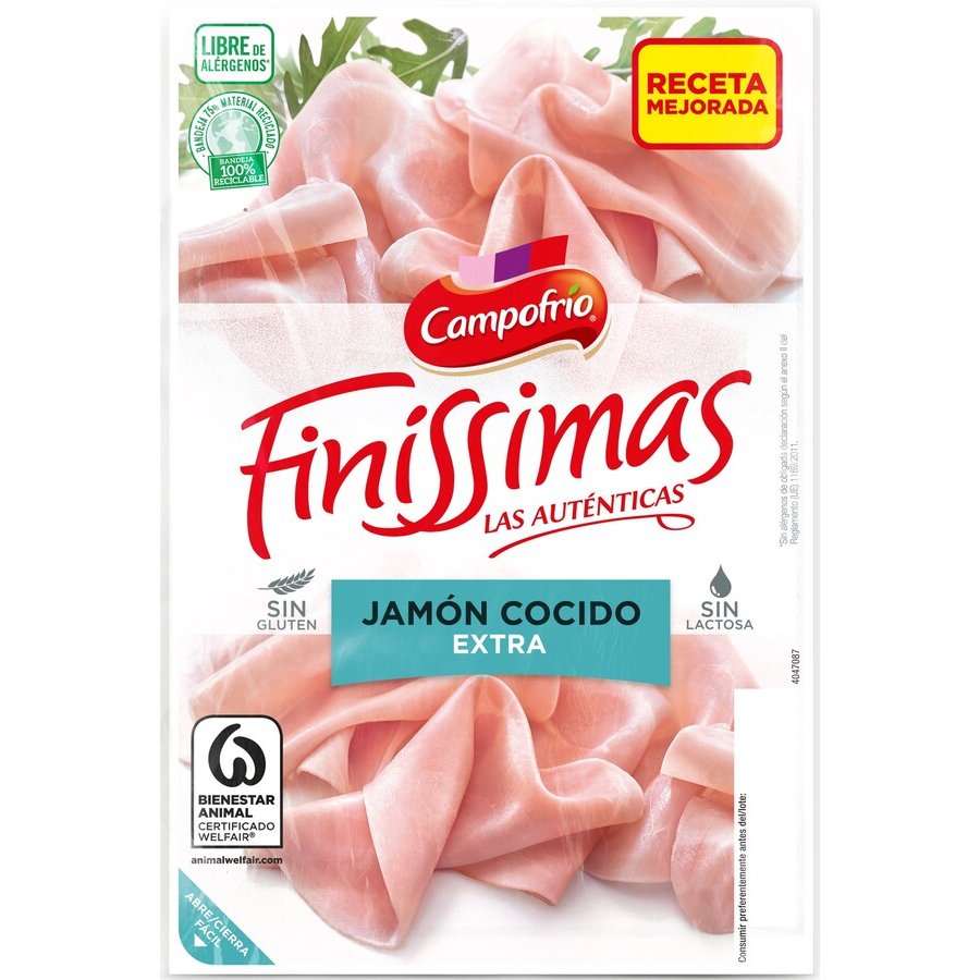 Jamón cocido CAMPOFRIO Finissimas lonchas sobre 115 g