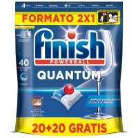 Lavavajillas máquina pastilla FINISH QUANTUM 20 unidades+20 unidades gratis