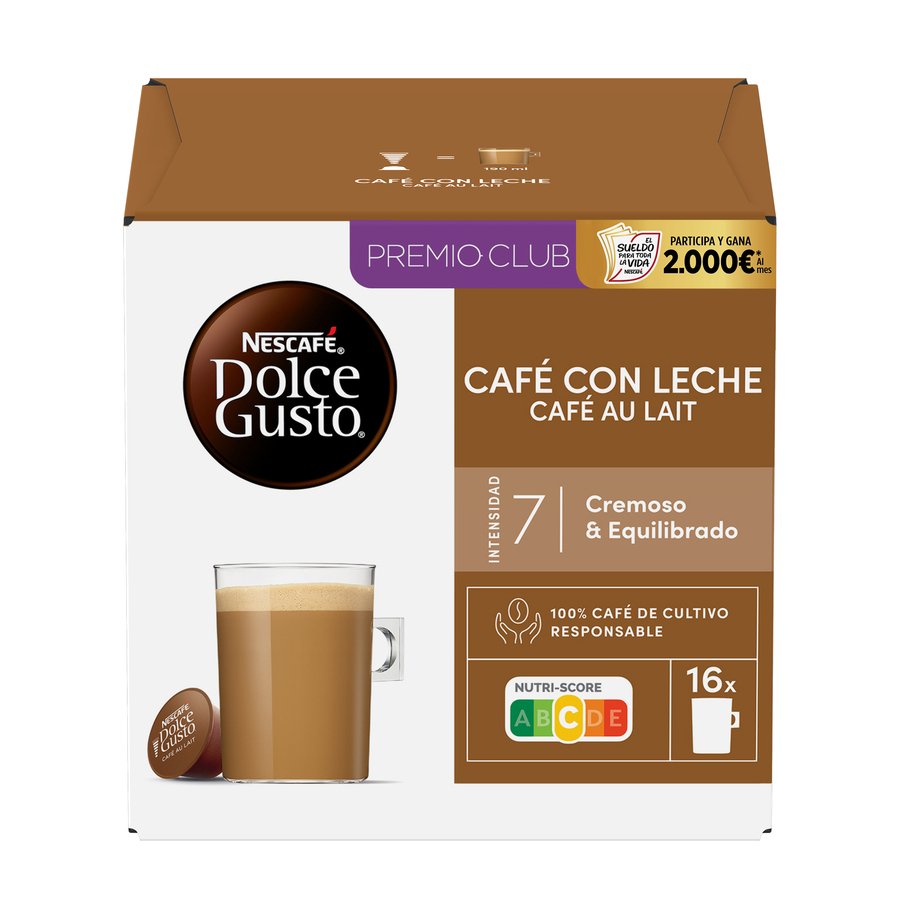 Café cápsulas Nescafé DOLCE GUSTO Café con leche 16 unidades 160 g