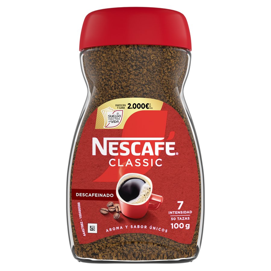 Café soluble NESCAFE descafeinado frasco 100 g