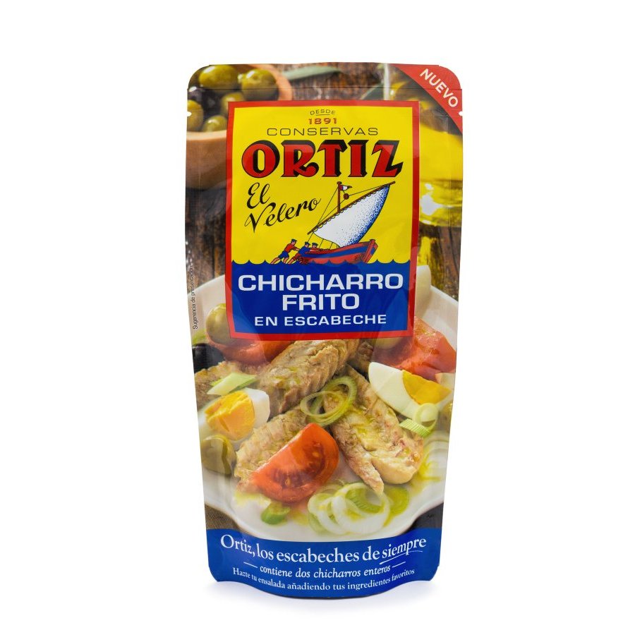 Chicharro frito en escabeche ORTIZ pouch 215 g pn.