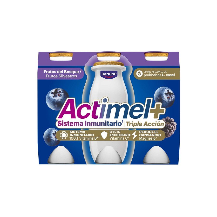 ACTIMEL DANONE líquido frutos bosque 6x100 g