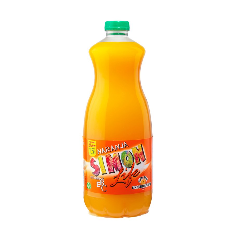 Refresco refrigerado SIMON LIFE naranja pet 1,5 l