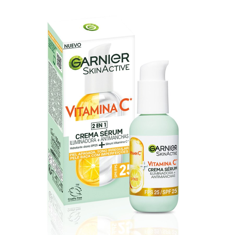 Crema serum iluminadora antimanchas GARNIER con vitamina-C SPF-25 50 ml