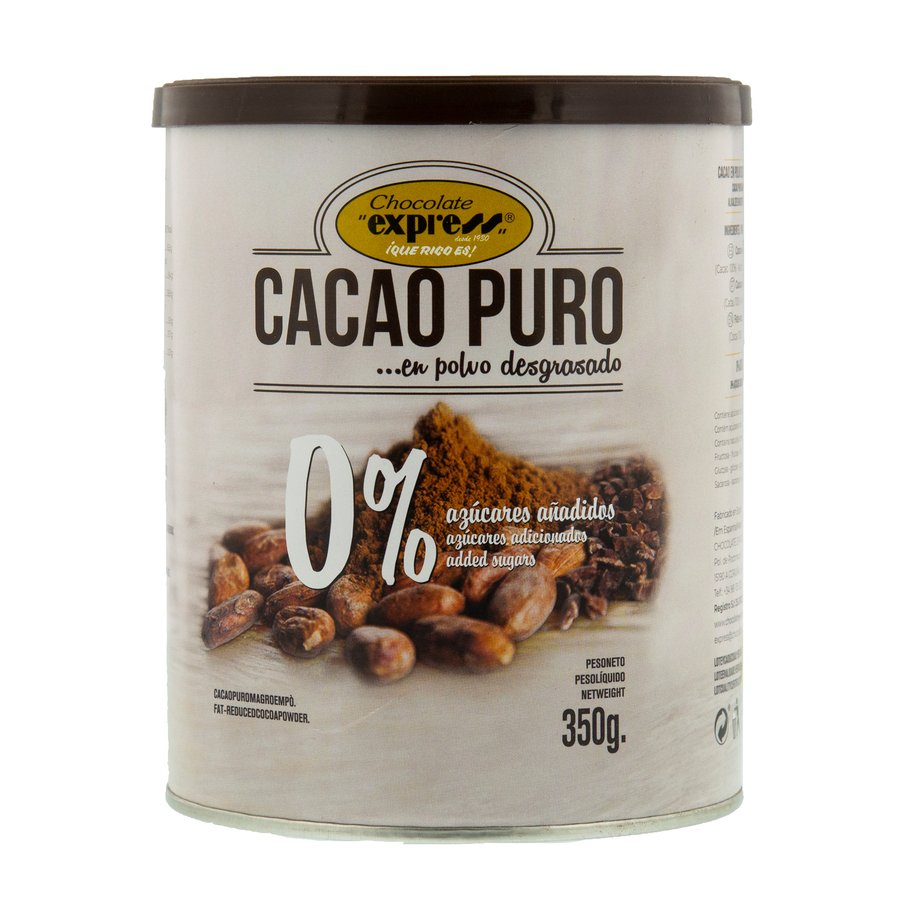 Cacao puro CHOCOLATE EXPRESS 0% azúcar añadido lata 350 g
