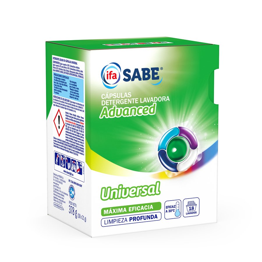Detergente cápsulas IFA SABE universal 18 uds.