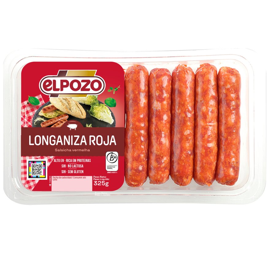 Longaniza roja fresca ELPOZO bandeja 325 g