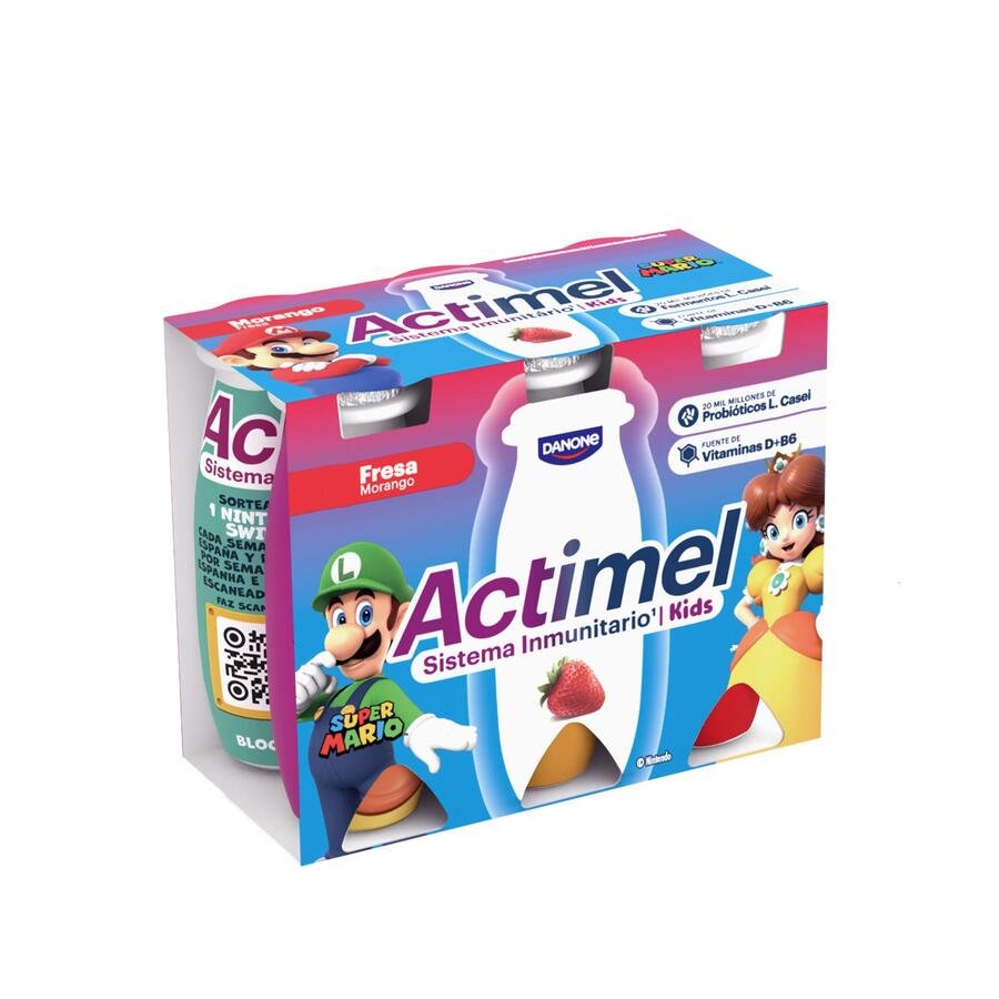 ACTIMEL DANONE líquido fresa kids 6X100 g