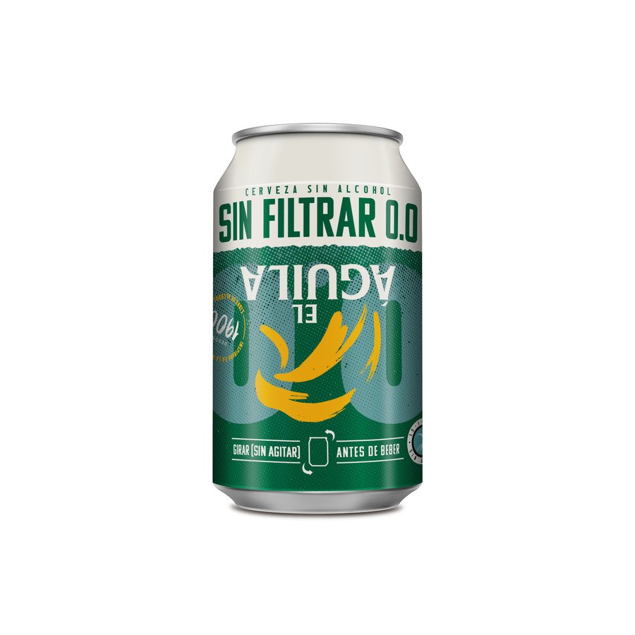 Cerveza EL AGUILA sin filtrar 0,0% lata 33 cl