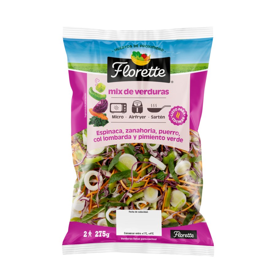 Ensalada mix verduras espinacas FLORETTE bolsa 275 g