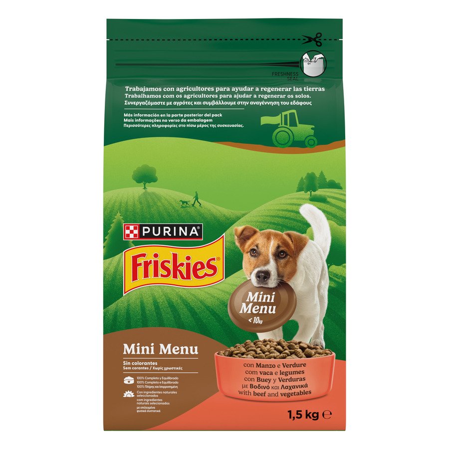 Alimento perro mini FRISKIES menú buey 1,5 kg