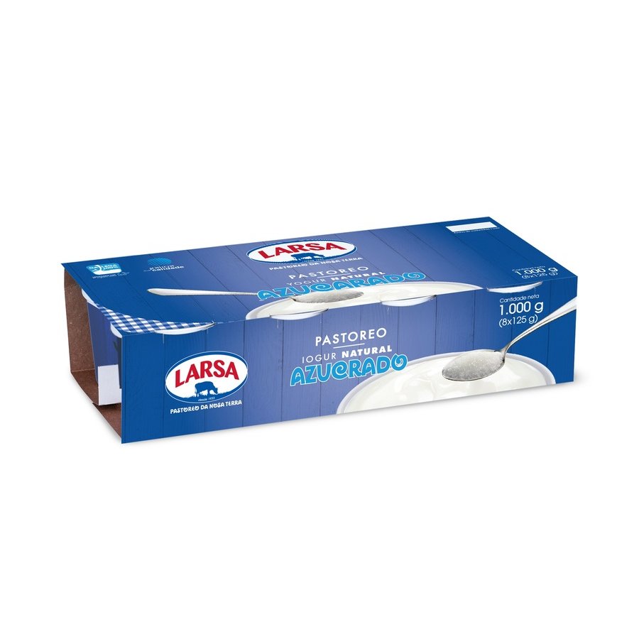 Yogur natural azucarado LARSA pack 8x125 g