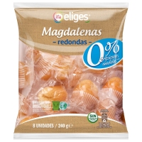 Magdalenas redondas sin azúcar 8 unidades IFA ELIGES 240 g