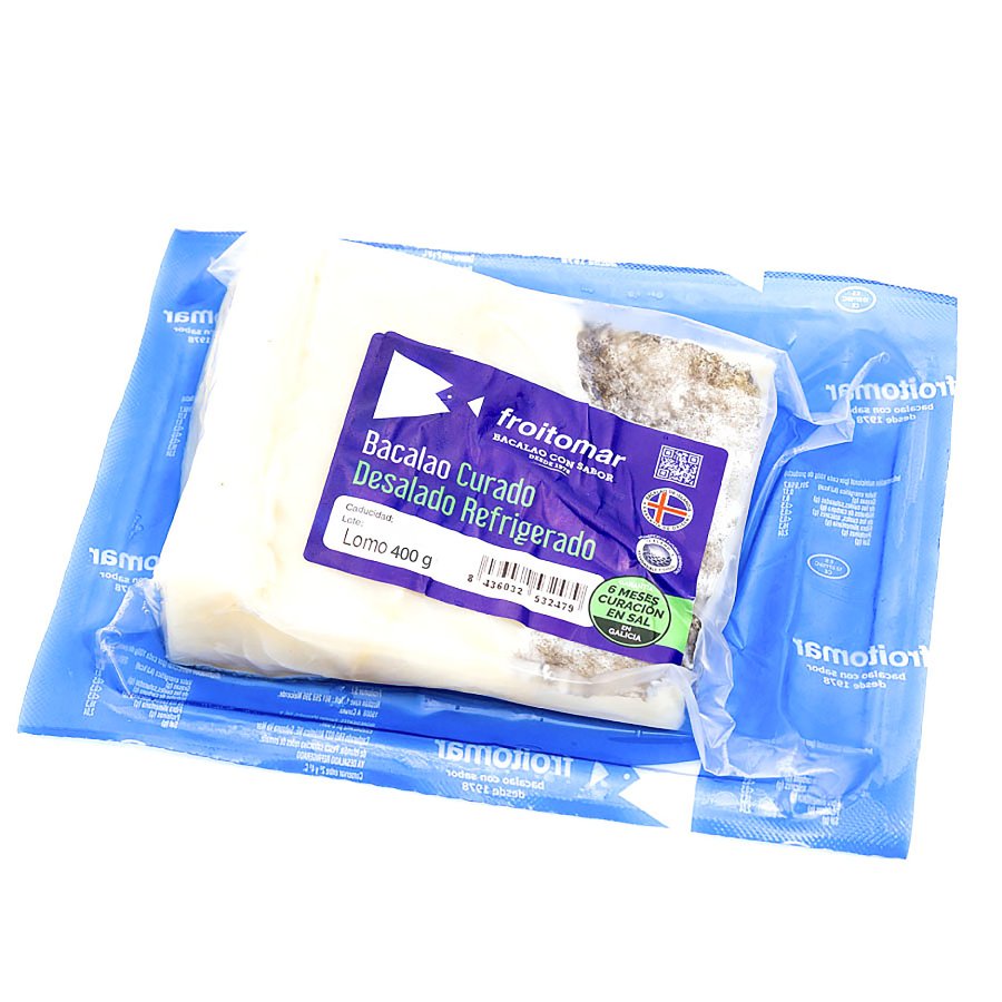 Lomo bacalao desalado 400 g unidad