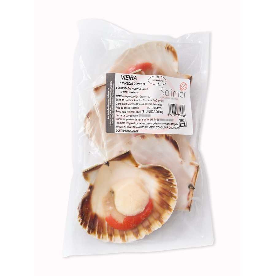 Imagen de Vieira congelada SALIMAR media concha 5 unidades 360 g