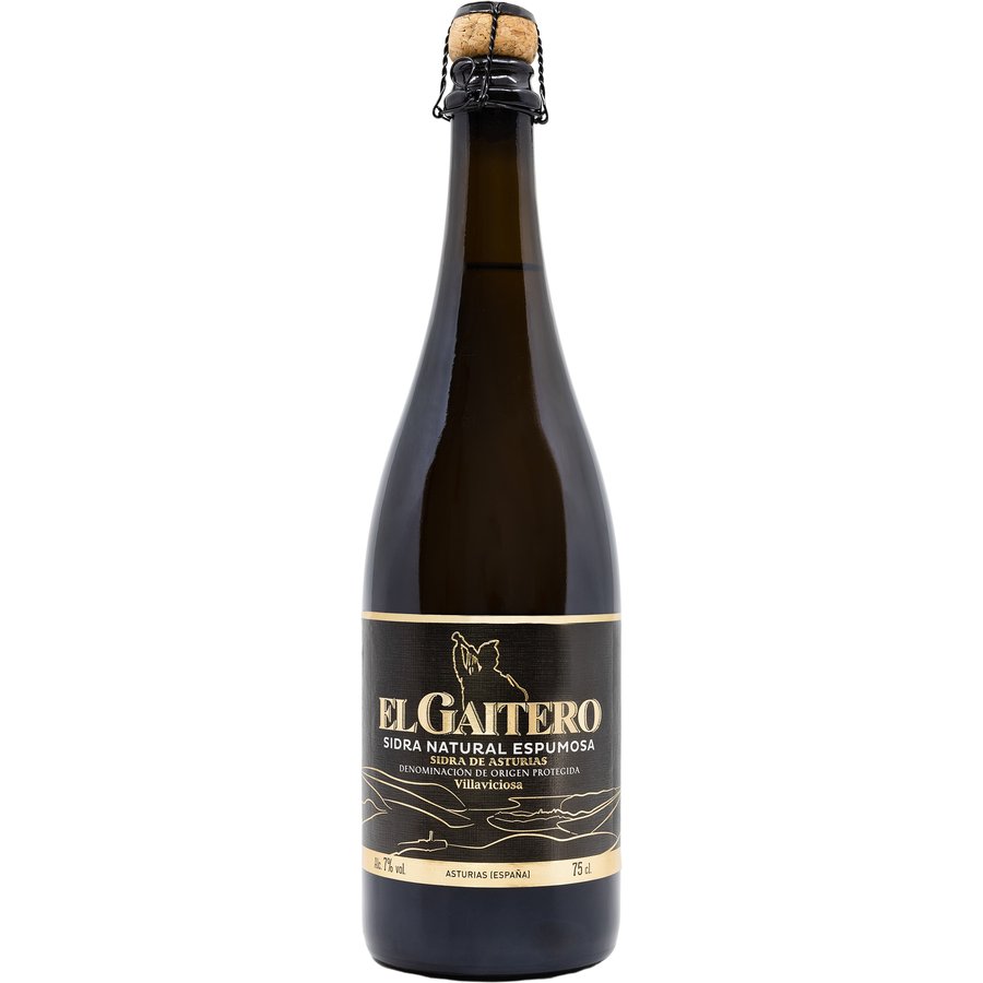 Sidra EL GAITERO etiqueta negra botella 75 cl
