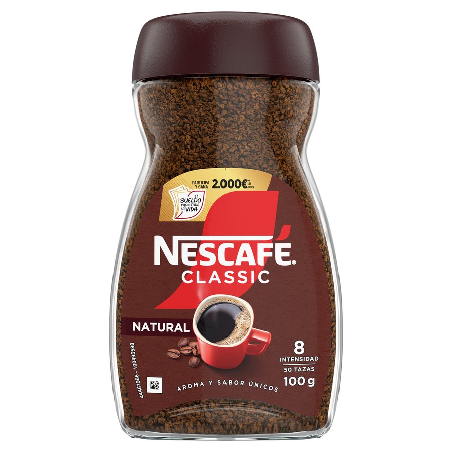 Café soluble NESCAFE Classic natural frasco 100 g