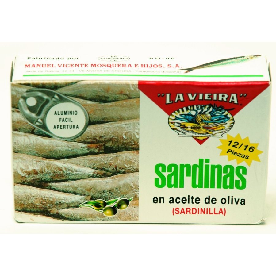 Sardinillas en aceite de oliva LA VIEIRA 12/16 120 g pn.